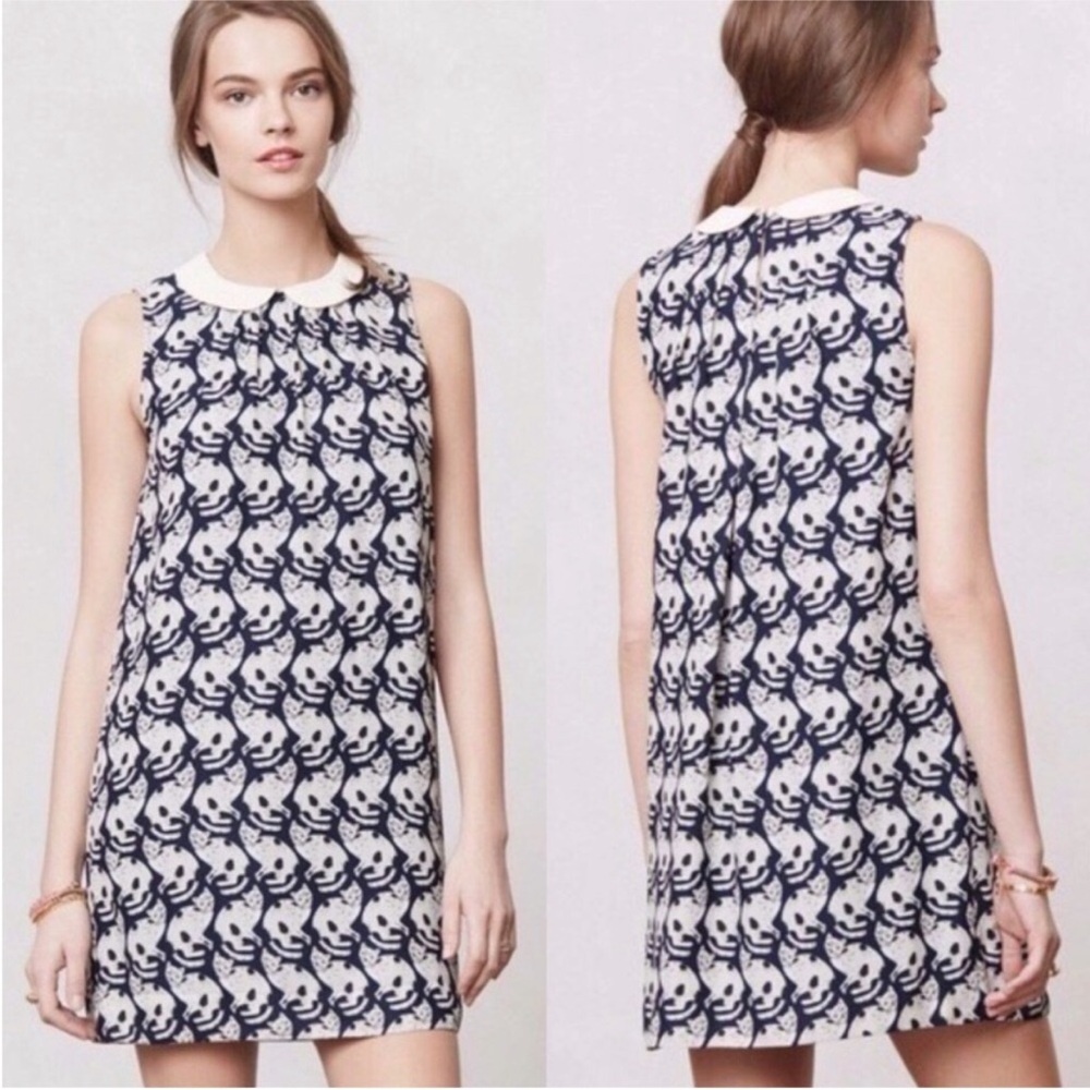 Anthropologie Postmark Chaton Cat Shift Dress